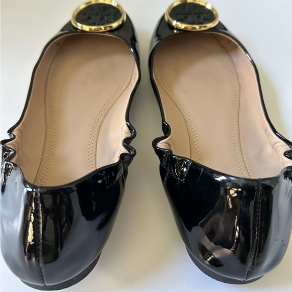 Tory Burch Twiggie Black Patent Leather Slip On Ballet Flats, Size 7.5 - Picture 7 of 11